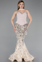 Long Beige Scaly Haute Couture Dress ABU5968