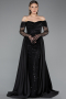Long Black Beaded Evening Dress ABU5934