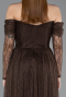 Long Brown Dantelle Evening Dress ABU5945