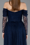 Long Navy Blue Dantelle Evening Dress ABU5945