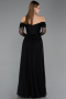 Long Black Dantelle Evening Dress ABU5945