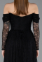 Long Black Dantelle Evening Dress ABU5945