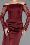 Long Burgundy Satin Mermaid Prom Dress ABU5949