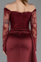 Long Burgundy Satin Mermaid Prom Dress ABU5949