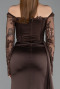 Long Brown Satin Mermaid Prom Dress ABU5949
