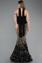 Long Black Scaly Haute Couture Dress ABU5968