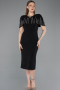 Midi Black Party Dress ABK2588
