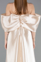 Beige Long Beaded Evening Dress ABU5234