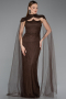 Long Brown Dantelle Evening Dress ABU5941