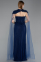 Long Navy Blue Dantelle Evening Dress ABU5941