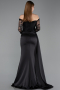 Long Black Satin Mermaid Prom Dress ABU5949