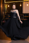 Long Black Chiffon Evening Dress ABU5917