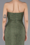 Olive Drab Long Dantelle Evening Dress ABU6148