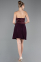 Short Plum Chiffon Cocktail Dress ABK2590