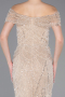 Beige Long Beaded Evening Dress ABU5694