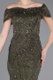 Olive Drab Long Beaded Evening Dress ABU5694