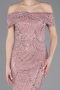 Powder Color Long Beaded Evening Dress ABU5694