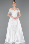 White Long Beaded Evening Dress ABU5400