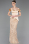 Gold Long Beaded Evening Dress ABU5616