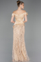 Gold Long Beaded Evening Dress ABU5616
