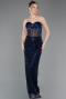 Navy Blue Long Scaly Evening Dress ABU5702