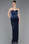 Navy Blue Long Scaly Evening Dress ABU5702
