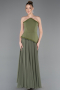 Olive Drab Long Chiffon Evening Dress ABU5681