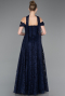 Long Navy Blue Dantelle Evening Dress ABU5942