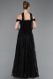 Long Black Dantelle Evening Dress ABU5942
