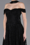 Long Black Dantelle Evening Dress ABU5942
