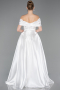 White Long Beaded Evening Dress ABU5400