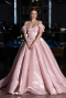 Long Powder Color Satin Haute Couture Dress ABU5749