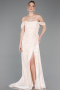 Long Beige Chiffon Evening Dress ABU5974