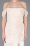 Long Beige Chiffon Evening Dress ABU5974