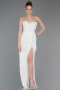 White Long Dantelle Evening Dress ABU5770
