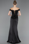 Long Black Satin Evening Dress ABU5976