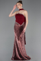 Burgundy Long Scaly Mermaid Evening Gown ABU5703
