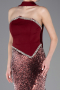 Burgundy Long Scaly Mermaid Evening Gown ABU5703