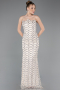 Long Beige Scaly Evening Gown ABU5979