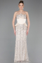 Long Beige Scaly Evening Gown ABU5979