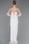White Long Dantelle Evening Dress ABU5770