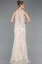 Long Beige Beaded Evening Dress ABU5983