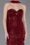 Long Burgundy Beaded Evening Dress ABU5983