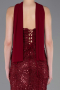 Long Burgundy Beaded Evening Dress ABU5983