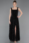 Long Black Scaly Evening Dress ABU5986
