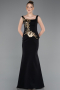 Black-Gold Long Mermaid Prom Dress ABU5768