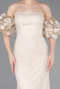 Beige Long Beaded Evening Dress ABU4616