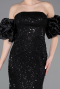 Black Long Beaded Evening Dress ABU4616