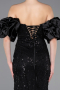 Black Long Beaded Evening Dress ABU4616