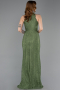 Long Olive Drab Dantelle Evening Dress ABU5987